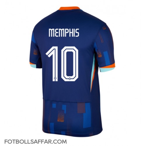 Nederländerna Memphis Depay #10 Bortatröja EM 2024 Kortärmad